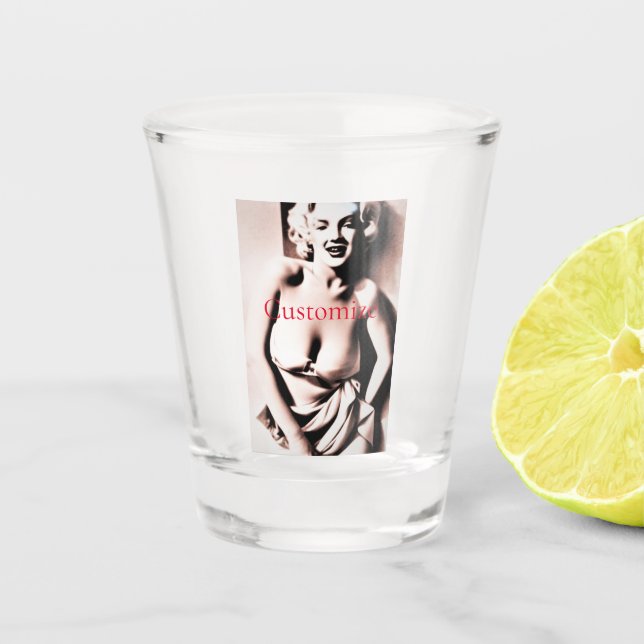 Vintage Cute Blonde Thunder_Cove  Shot Glass (Front)
