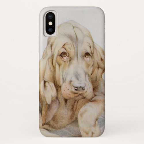 Vintage Cute Bloodhounds Puppy Dogs by EJ Detmold iPhone XS Case