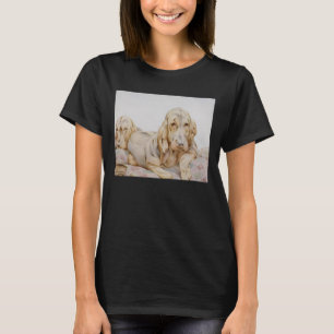 Vintage Cute Bloodhounds, Puppy Dogs by EJ Detmold T-Shirt