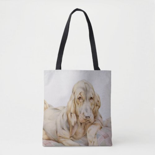 Vintage Cute Bloodhounds Puppy Dogs by EJ Detmold Tote Bag