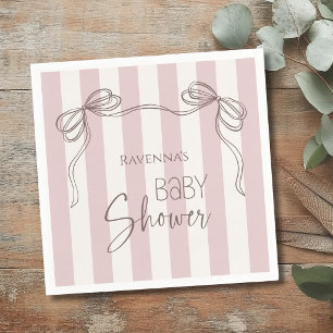 Vintage Cute Blush Bow Coquette Baby Shower Napkins