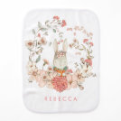 Vintage Cute Bunny Botanical Florals Baby Girl Baby Burp Cloth Vintage Cute Bunny Botanical Florals Baby Girl Baby Burp Cloth
