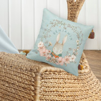 Vintage Cute Bunny Botanical Name Baby Boy Nursery