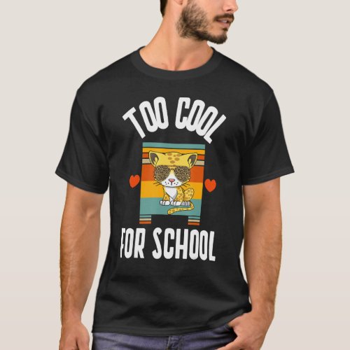 Vintage Cute Cat Too Cool For School Senior Gradua T_Shirt