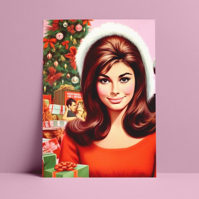 Vintage Cute Christmas Pin-up Postcard (Creator Uploaded)
