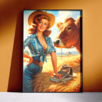 Vintage Cute Cowgirl Pin-up