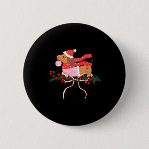 Vintage Cute Dachshund Christmas Wiener Dog Lover  Button