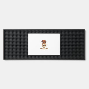 Vintage Cute Dachshund on Toilet Cartoon Bathroom  Bar Mat