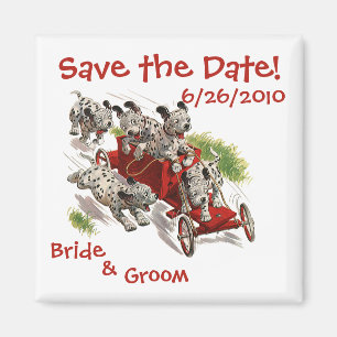 Vintage Cute Dalmatian Puppies, Save the Date! Magnet