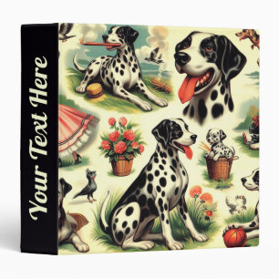 Vintage Cute Dalmatian Seamless 3 Ring Binder