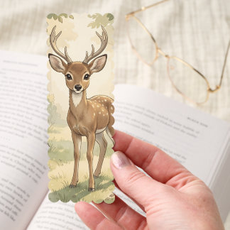 Vintage cute deer in the forest bookmarks