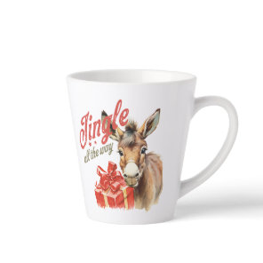 Vintage cute donkey jingle all the way Christmas Latte Mug