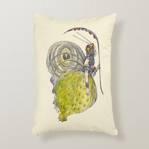 Vintage Cute Fantasy Butterfly Fairy with Wings Accent Pillow