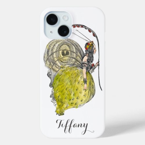 Vintage Cute Fantasy Butterfly Fairy with Wings iPhone 15 Case