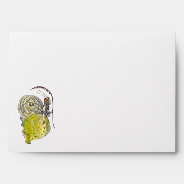 Vintage Cute Fantasy Butterfly Fairy with Wings Envelope (Front)