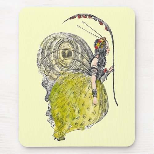 Vintage Cute Fantasy Butterfly Fairy with Wings Mouse Pad