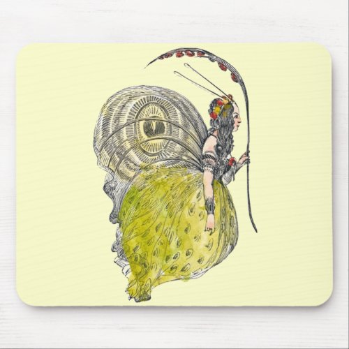 Vintage Cute Fantasy Butterfly Fairy with Wings Mouse Pad