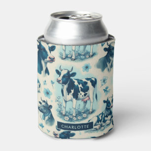 Vintage Cute Farm Cow Seamless Can Cooler