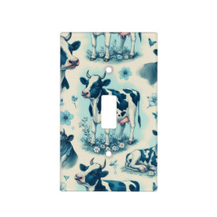 Vintage Cute Farm Cow Seamless Light Switch Cover