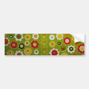 Vintage Cute Flower Power Retro Wallpaper Bumper Sticker