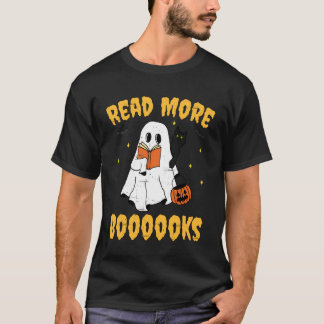 Vintage Cute Ghost Read More Books Black Cat Bats T-Shirt