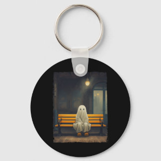 Vintage Cute Ghost Waiting Sitting On Chair Hallow Keychain
