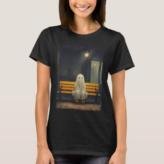 Vintage Cute Ghost Waiting Sitting On Chair Hallow T-Shirt