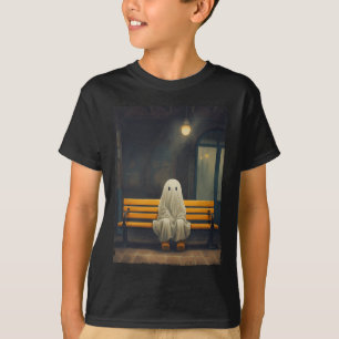 Vintage Cute Ghost Waiting Sitting On Chair Hallow T-Shirt