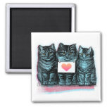 Vintage Cute Heart Kittens Magnet at Zazzle