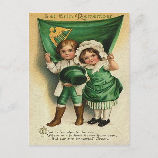 Vintage Cute Irish Couple St Patrick's Day Card (Front)