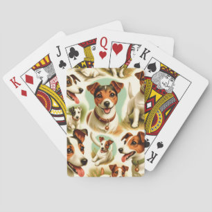 Vintage Cute Jack Russell Terrier Poker Cards
