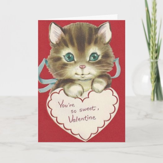 Vintage Cute Kitten Valentine's Day