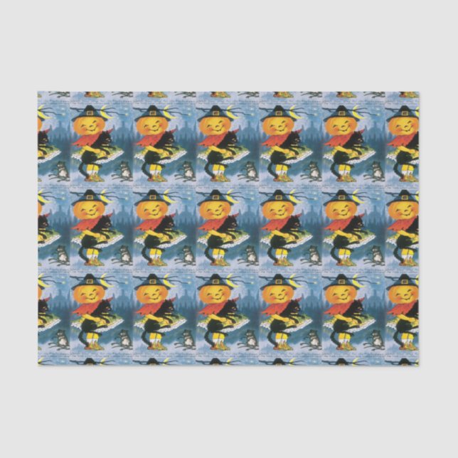 Vintage Cute Little Pumpkin Tissue Paper (Front)