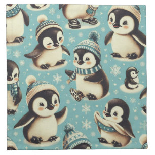 Vintage Cute Penguin Pattern Cloth Napkin