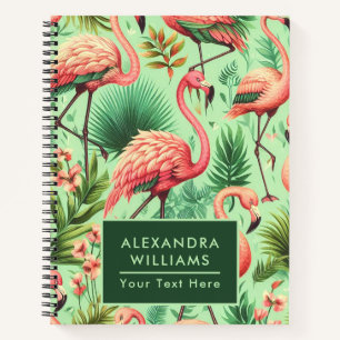 Vintage Cute Pink Flamingos Notebook