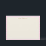 Vintage Cute Pink Stripes Personalized Christmas Thank You Card<br><div class="desc">Style your correspondence with this personalized flat notecard featuring a classic pink striped border and timeless minimalist design. Perfect for thank-you notes, professional messages, or everyday writing, this card is ideal for those who love refined, understated stationery. Custom name at the top adds a thoughtful touch. Pairs beautifully with neutral...</div>