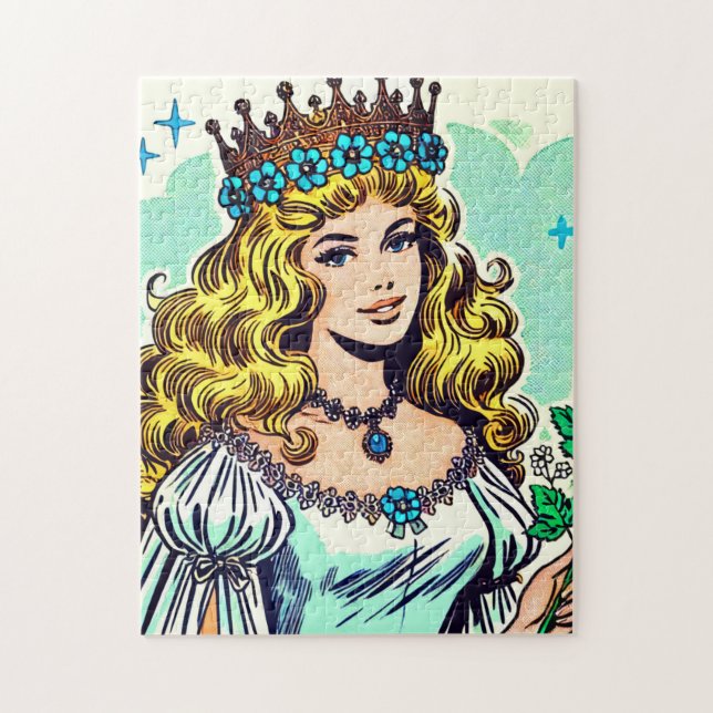 Vintage Cute Princess Comics Jigsaw Puzzle (Vertical)