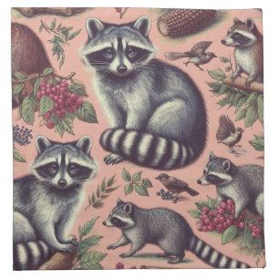 Vintage Cute Racoon Cloth Napkin