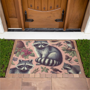 Vintage Cute Racoon Doormat