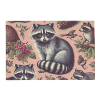 Vintage Cute Racoon Placemat