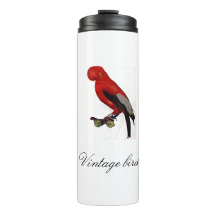 Vintage Cute Red Bright Colourful Bird and Foliage Thermal Tumbler