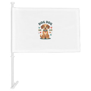 Vintage Cute Rescue Dog Save A Life Cartoon Puppy  Car Flag