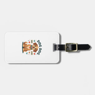 Vintage Cute Rescue Dog Save A Life Cartoon Puppy  Luggage Tag