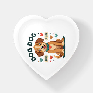 Vintage Cute Rescue Dog Save A Life Cartoon Puppy Paperweight