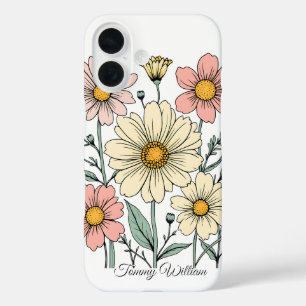 Vintage Cute Retro Groovy Hippie Flowers iPhone 16 Case