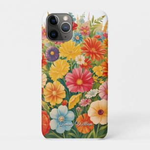 Vintage Cute Retro Groovy Hippie Flowers iPhone 11 Pro Case