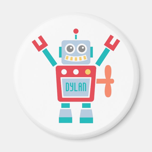 Vintage Cute Robot Toy For Kids Magnet (Front)