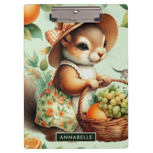 Vintage Cute Squirrel Painting Clipboard