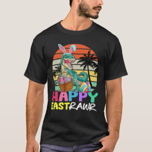 Vintage Cute Trex Dino Happpy Eastrawr Easter Day T-Shirt