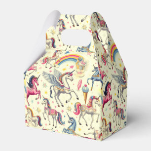 Vintage Cute Unicorn Pattern Favor Boxes